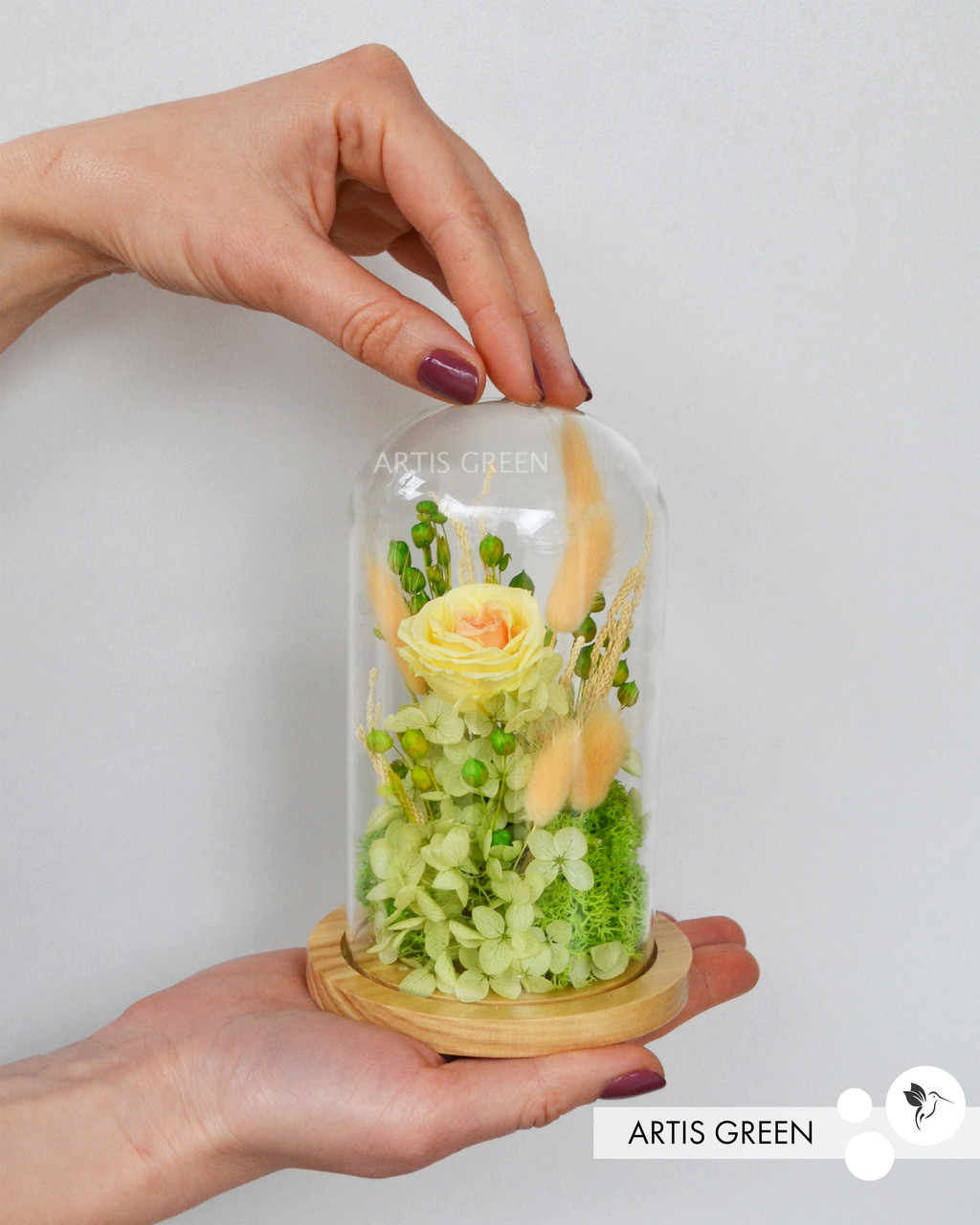 

Долговечная желтая роза в колбе Artis Green Lemon-Orange G121