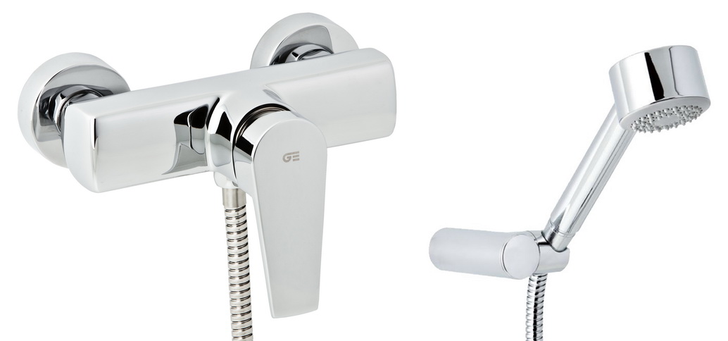 

Смеситель для душа GENEBRE Klip с душевым гарнитуром 64110 16 45 66 (19745)