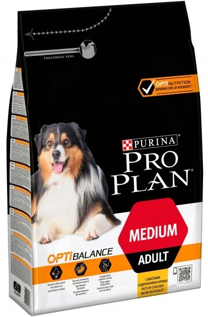 

Сухой корм Purina Pro Plan Dog Medium Adult с курицей 14 кг