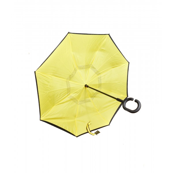 

Зонт обратного сложения Up-Brella черный с желтым - 55059