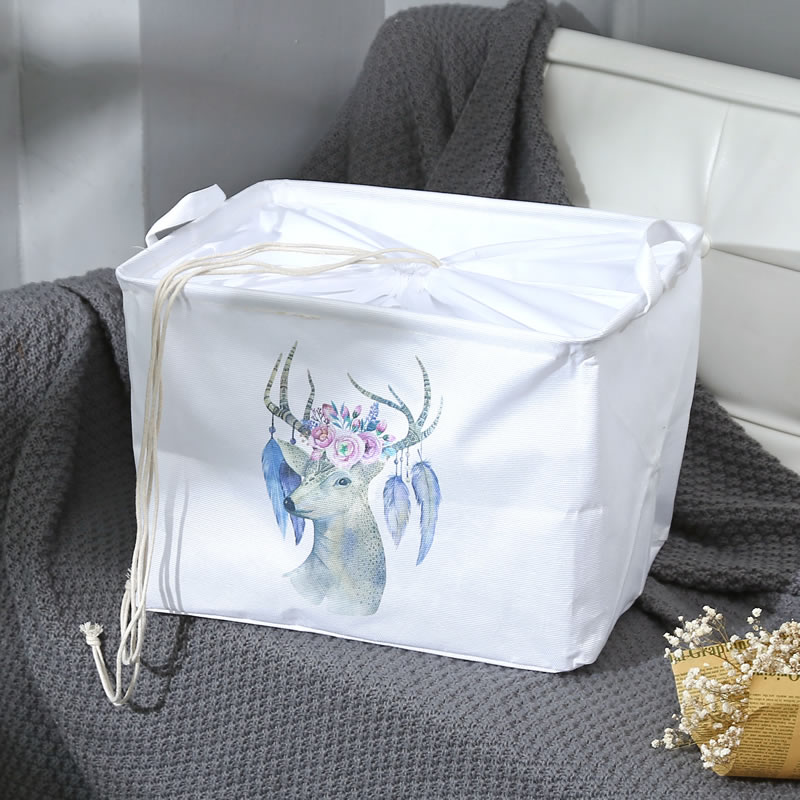 

Корзина для игрушек, белья, хранения Олень с цветами Berni Home Белый (52319)
