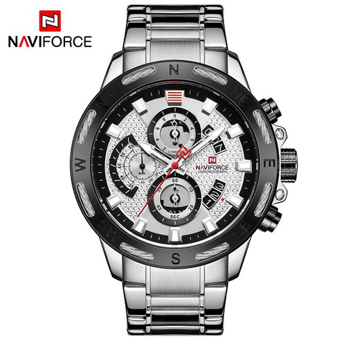 

Мужские наручные часы (NF9165 Silver-Black) Naviforce 48 мм Серебряный 000075361