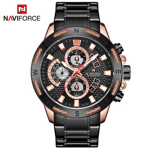 

Мужские наручные часы (NF9165 Black-Cuprum) Naviforce 48 мм Черный 000075363