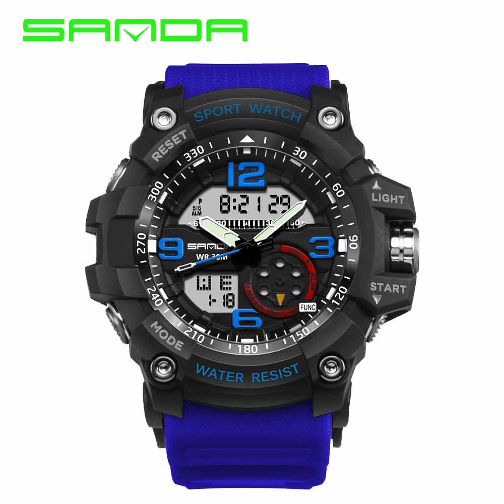 

Мужские наручные часы (759 Blue-Black) Sanda 56 мм Синий 000075408