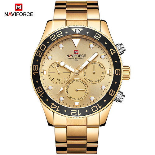 

Мужские наручные часы (NF9147 Gold-Black) Naviforce 43 мм Золотой 000075328