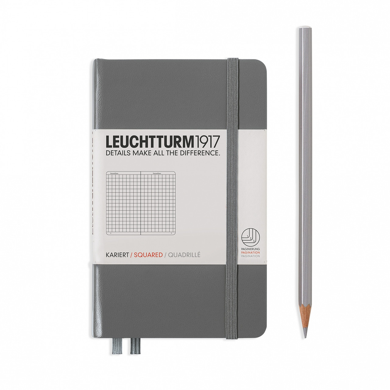 

Блокнот Leuchtturm1917 Средний (A5) Чёрный В клетку (14,5х21 см) (315928) (4004117258381)