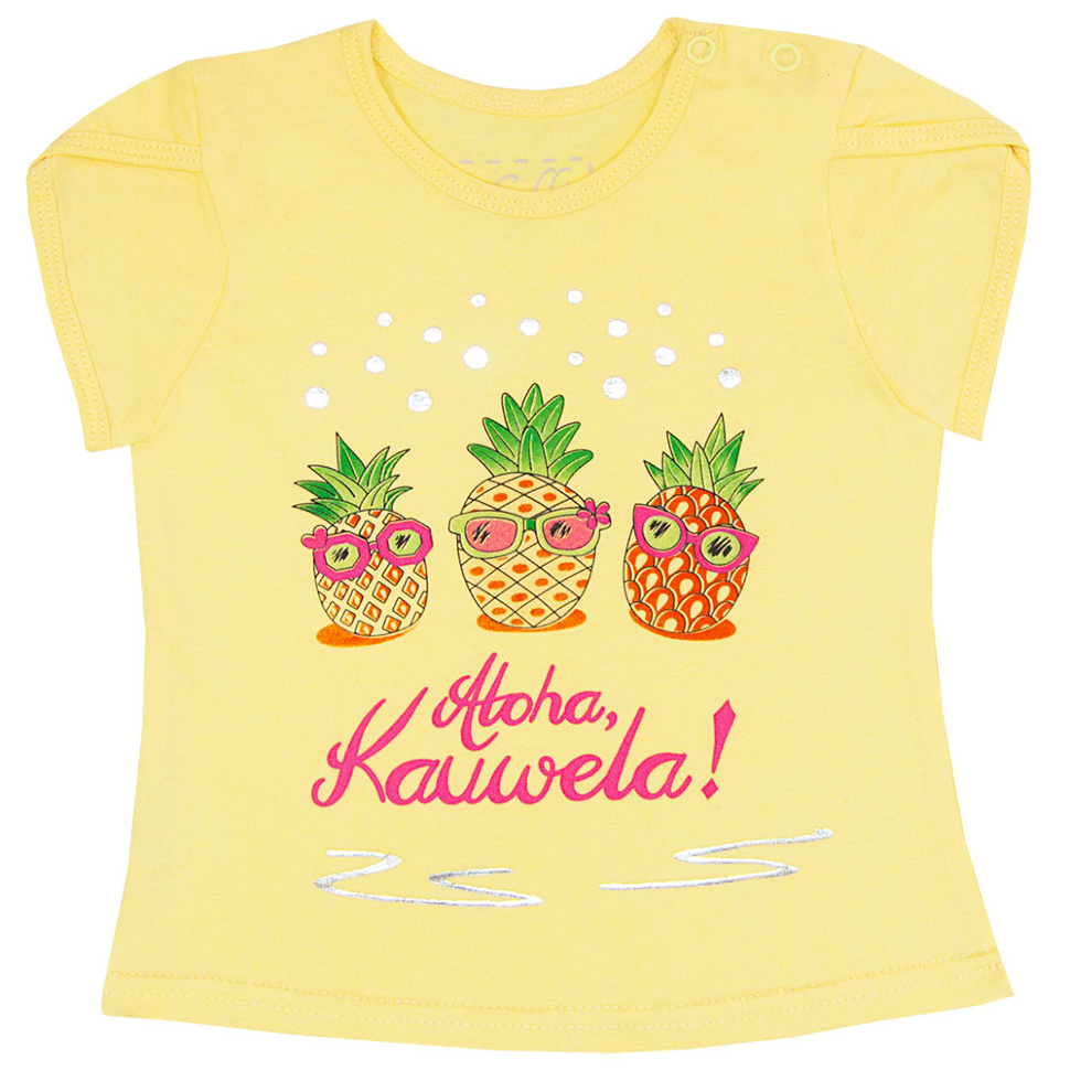 

Детская футболка для девочки Габби FT-19-14-1 *Тропики* желтая 74 см