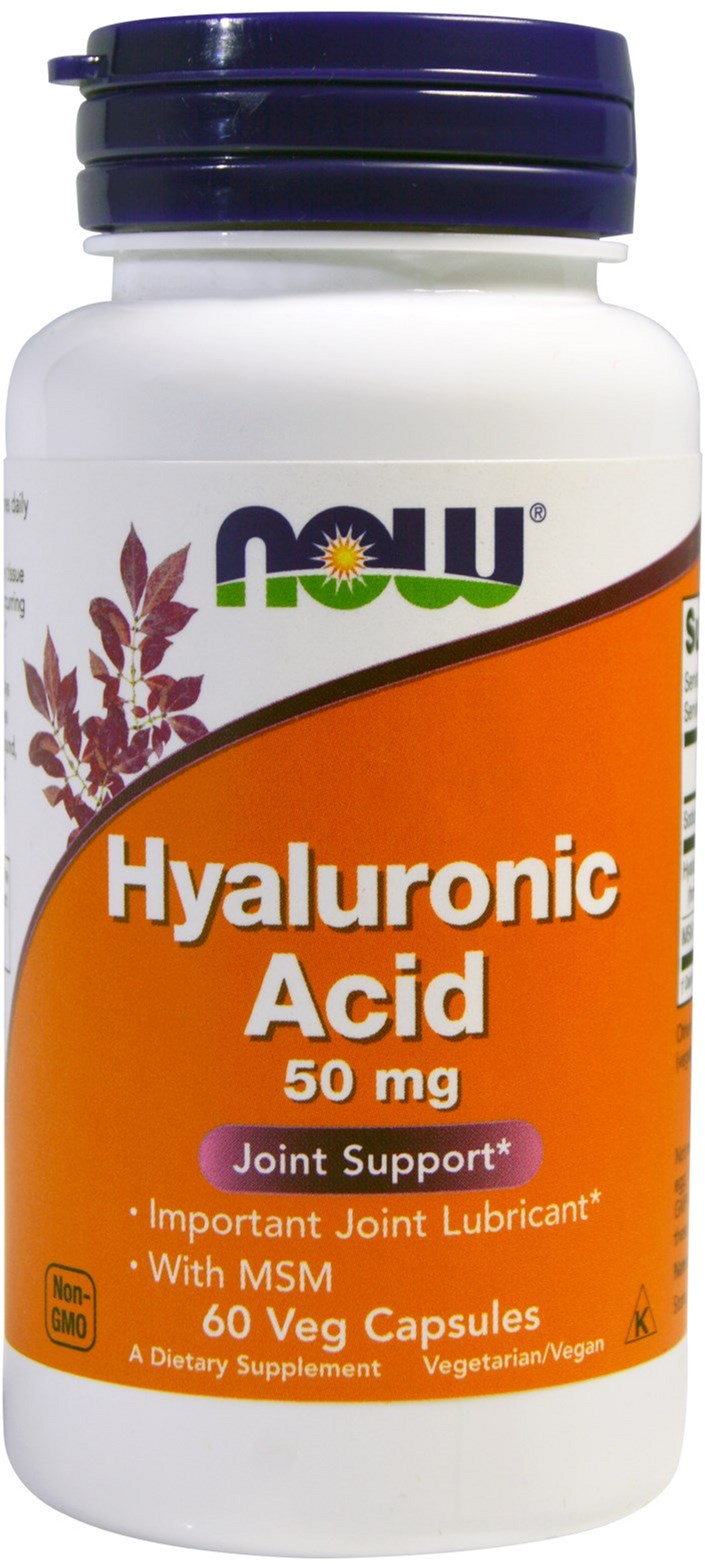 

Натуральная добавка Now Foods Гиалуроновая кислота + МСМ 60 гелевых капсул (733739031563)