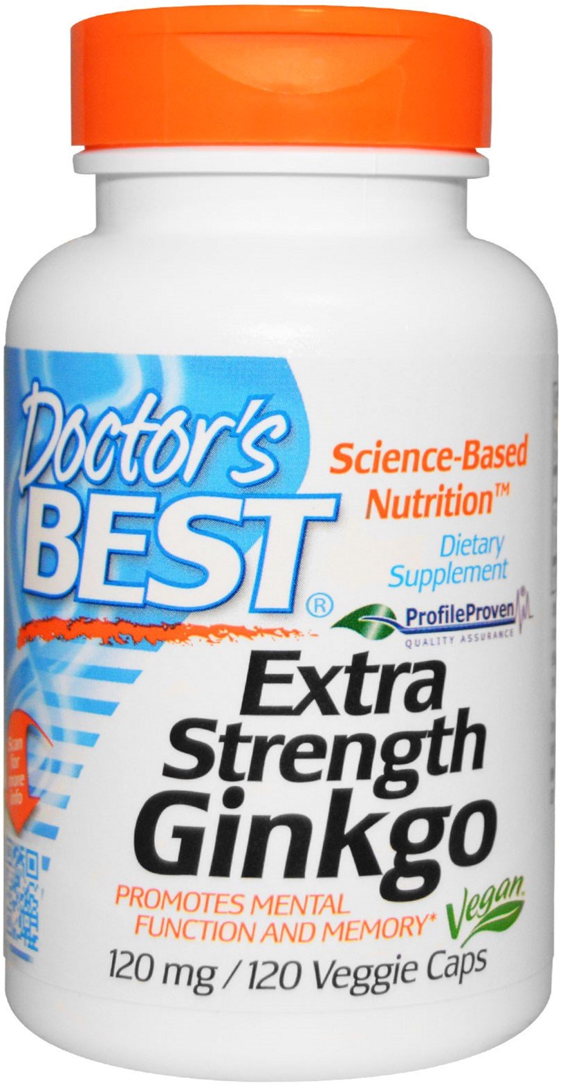 

Натуральная добавка Doctor's Best Extra Strength Ginkgo Profile Proven Супер Сильный Натуральная добавка Гинкго 120 мг 120 гелевых капсул (753950000919)