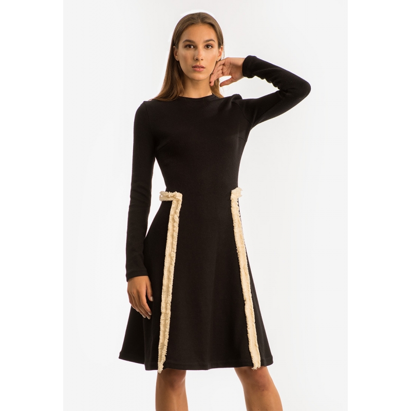 

Черное платье из натурального трикотажа Nai Lu-na by Anastasia Ivanova NL3510-2 M