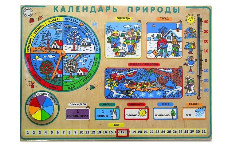 

Игровая панель Календарь круглый год 40 деталей Lam Toys 53х44х0,8 см Разноцветный 000080096