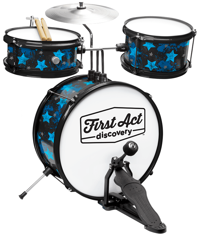 

Барабанна установка + сидіння First Act Discovery Black W / Blue Stars (6394669)