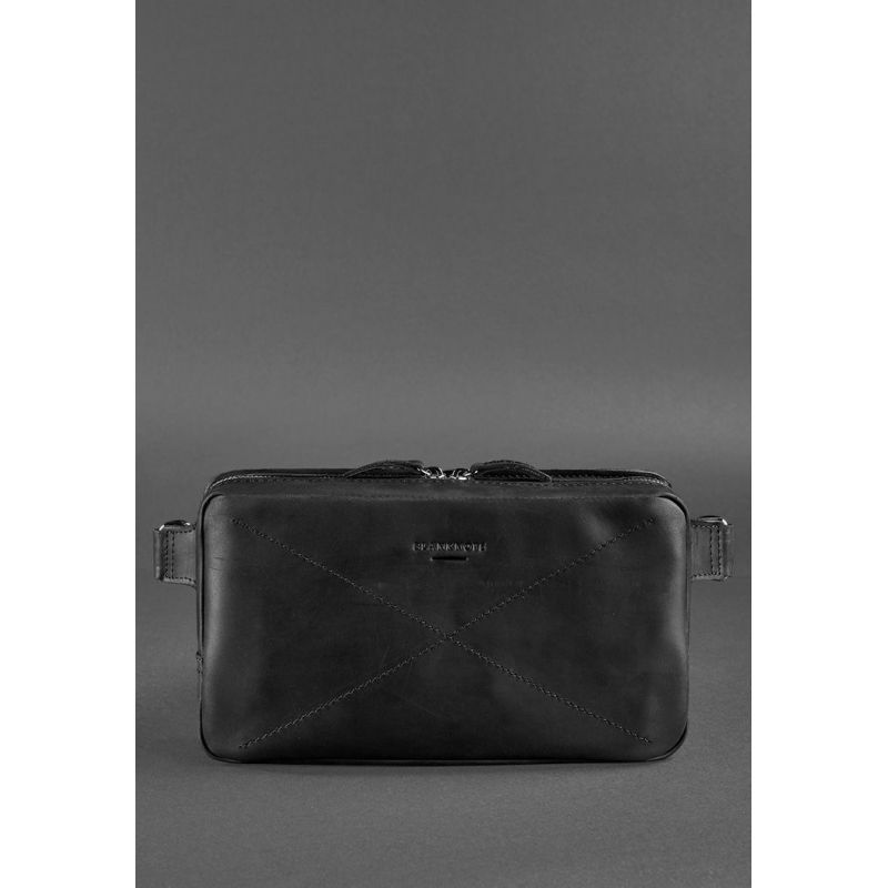 

Вместительная кожаная поясная сумка BlankNote Dropbag Maxi BN-BAG-20-g-kr Черная Crazy Horse