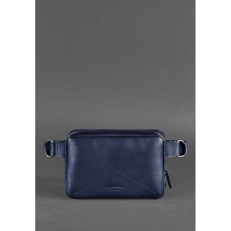 

Стильная кожаная поясная сумка BlankNote Dropbag Mini BN-BAG-6-navy-blue Темно-синяя