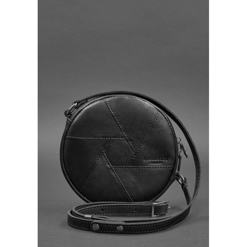 

Небольшая женская кожаная круглая сумка BlankNote Бон-Бон Krast BN-BAG-11-g Черная
