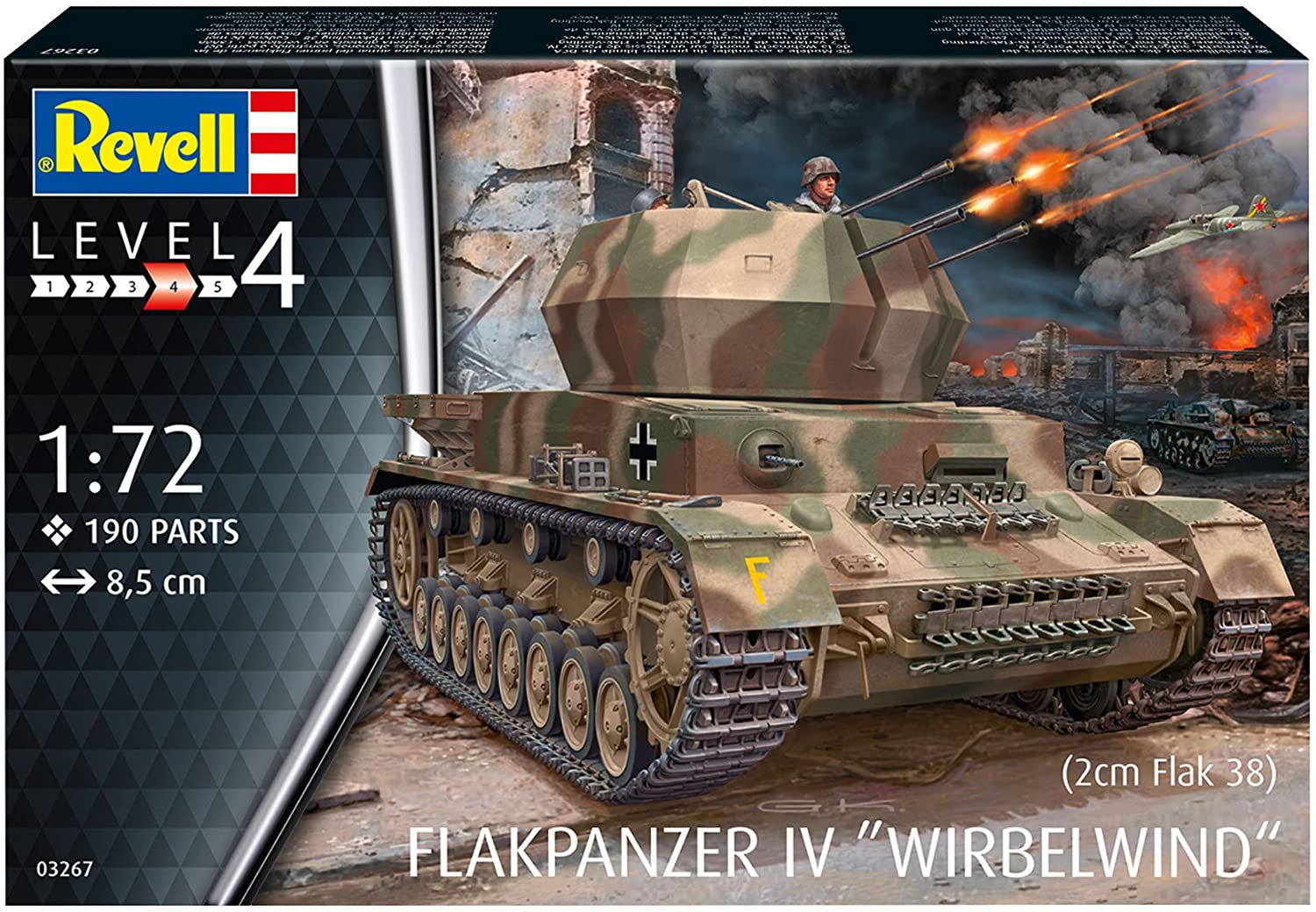 

Сборная модель Revell Германская зенитная самоходная установка Flakpanzer IV Wirbelwind 2cm (03267)