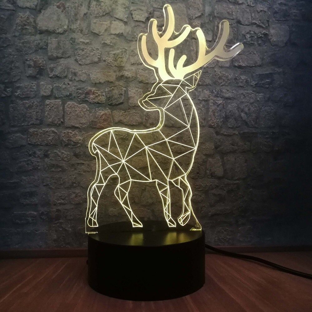 

3D светильник с пультом и аккумулятором 3D Lamp Олень (LP-17976)