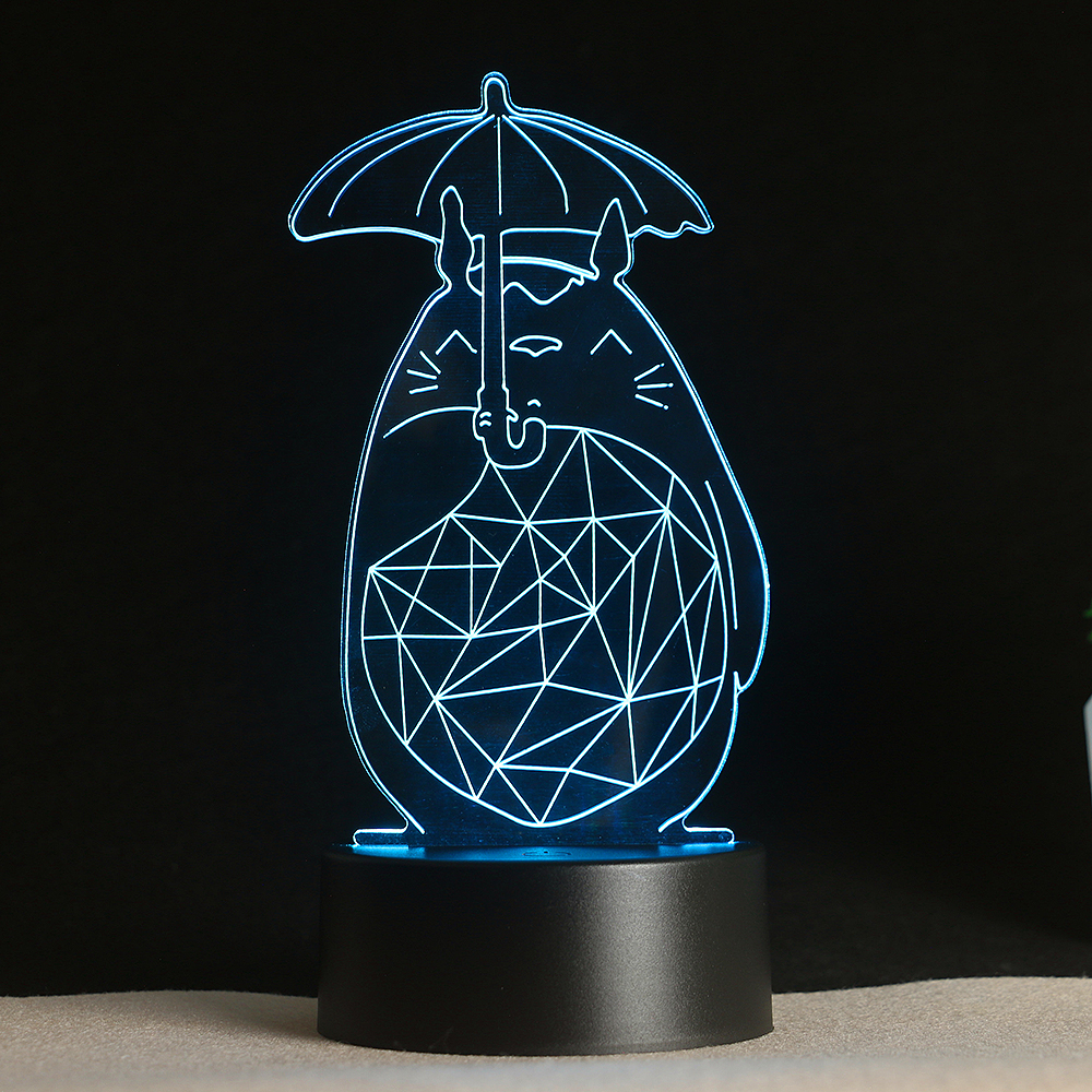 

3D светильник с пультом и аккумулятором 3D Lamp Тоторо (LP-18130)
