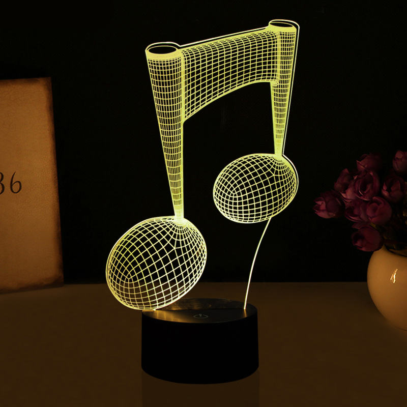 

3D светильник с пультом и аккумулятором 3D Lamp Нота (LP-17968)