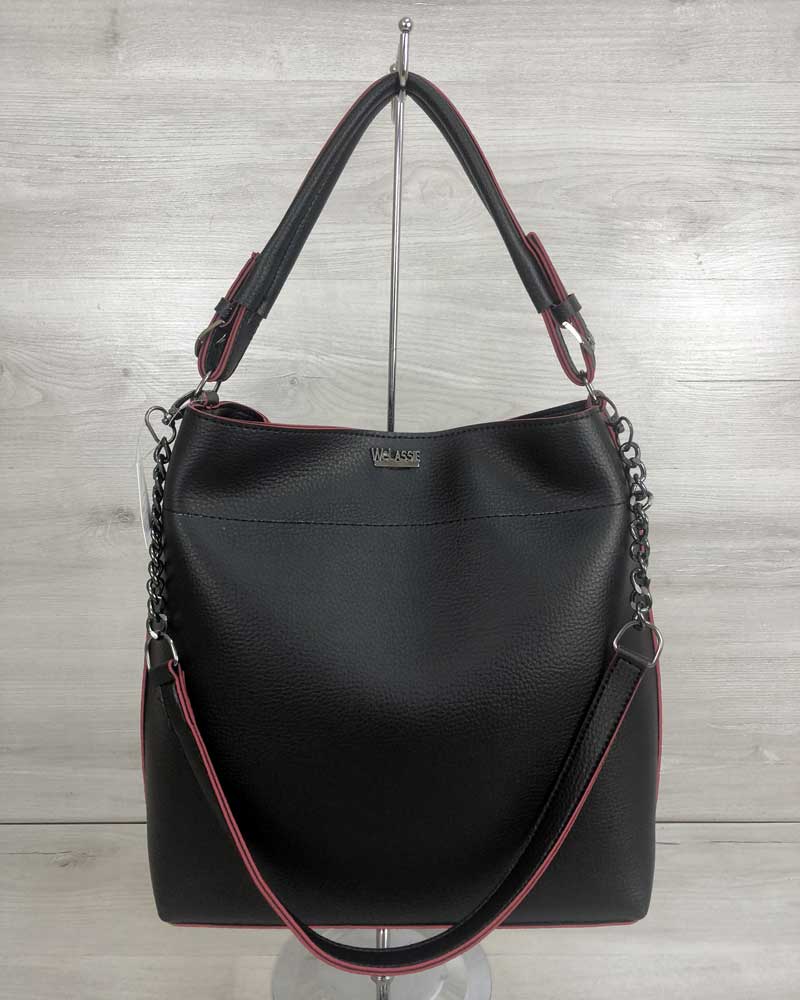 

Сумка женская WeLassie 33х12х38 см Черно-красный