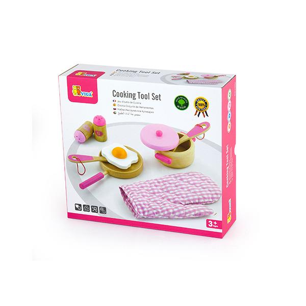 

Набор Маленький повар розовый Viga Toys 24х22х7 см (det0001726) Разноцветный