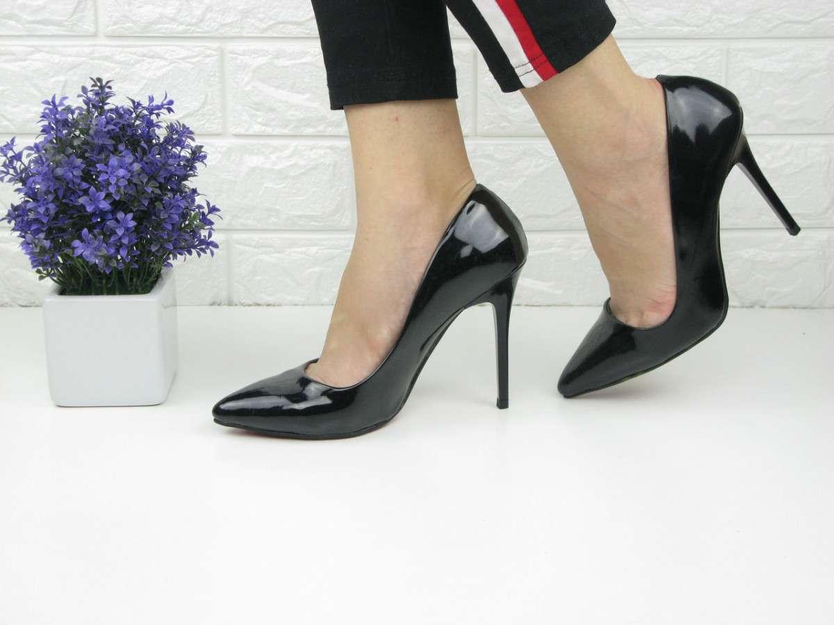 Туфли лодочки женские лаковые на шпильке Shoes черные 1068 42 р от ...