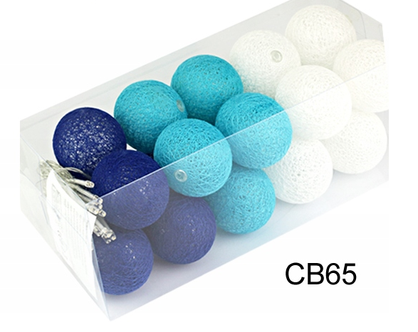 

Гирлянда тайская декоративная LTL OCEAN Cotton Balls 20led, диам 6см, длина 330см на батарейках АА