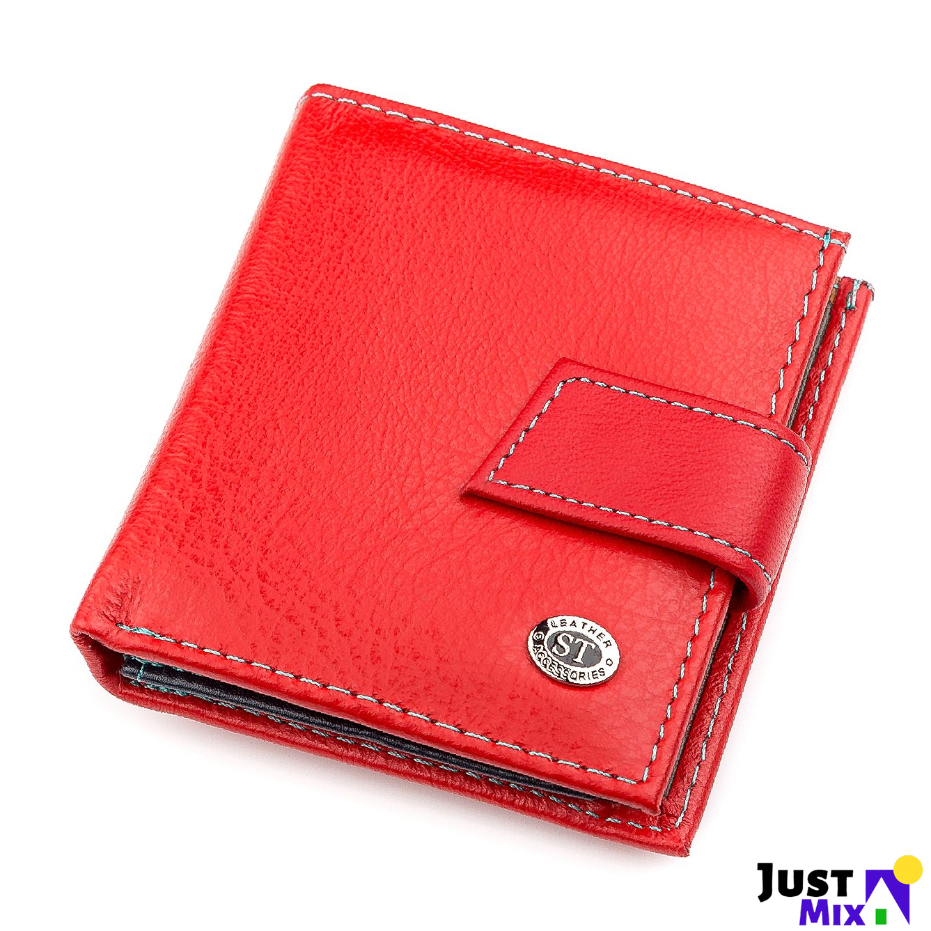 

Кошелек женский стильный для купюр и карточек ST Leather 18337 компактный кожаный Красный