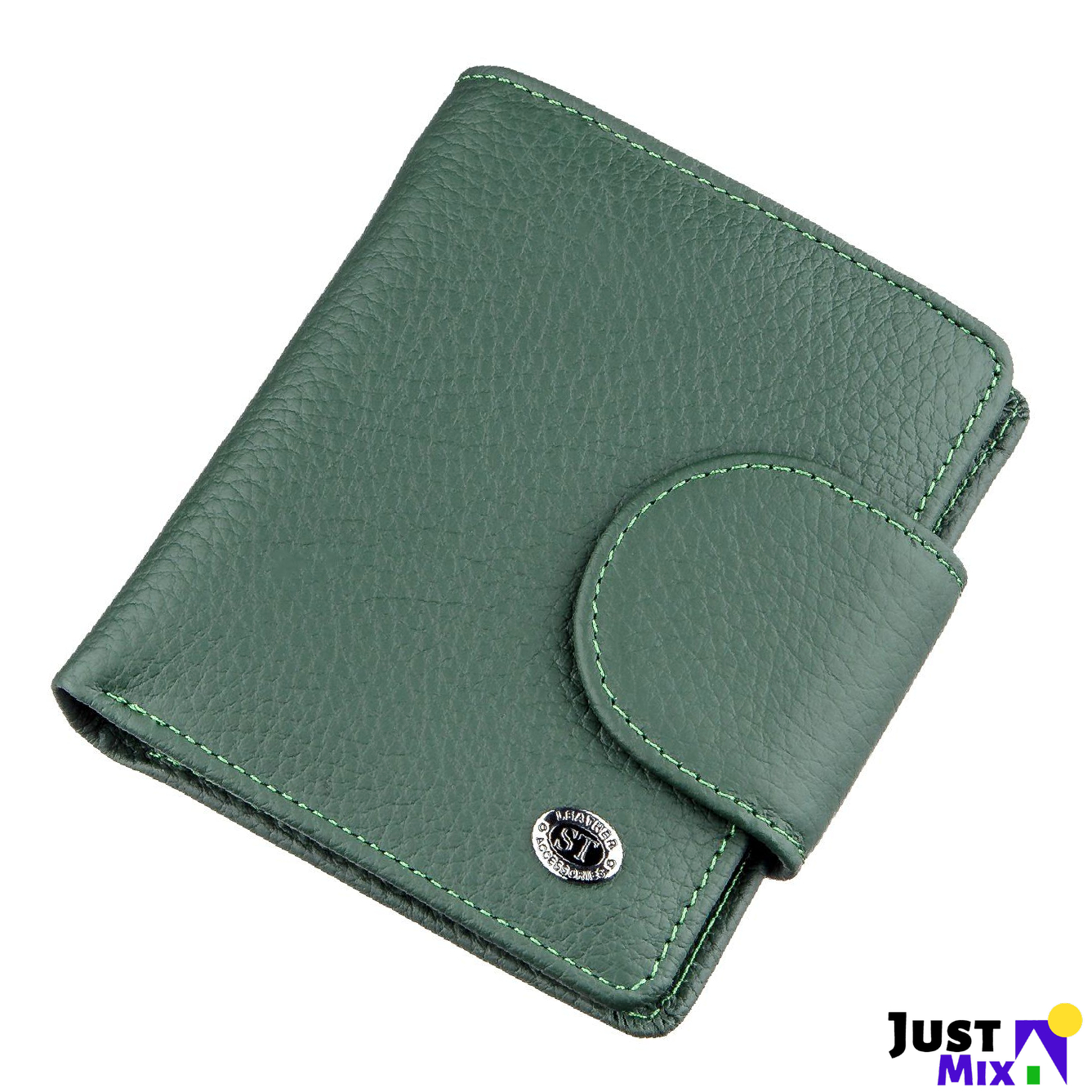 

Кошелек женский стильный для купюр и карточек компактный ST Leather 18959 Зеленый