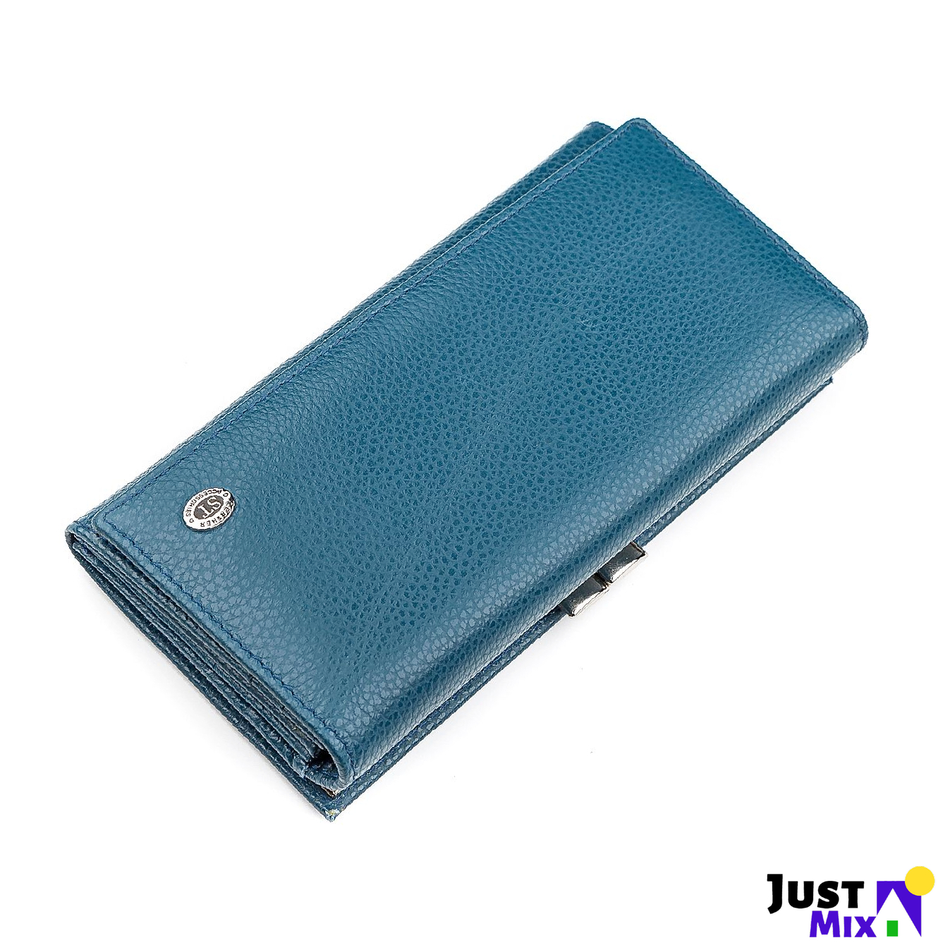 

Кошелек женский стильный для купюр и карточек ST Leather 18402 яркий Голубой