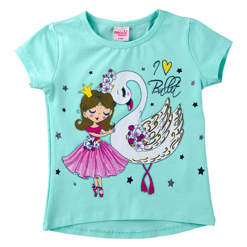 

Футболка для девочки MOCCIS KIDS 1234 92 см голубой