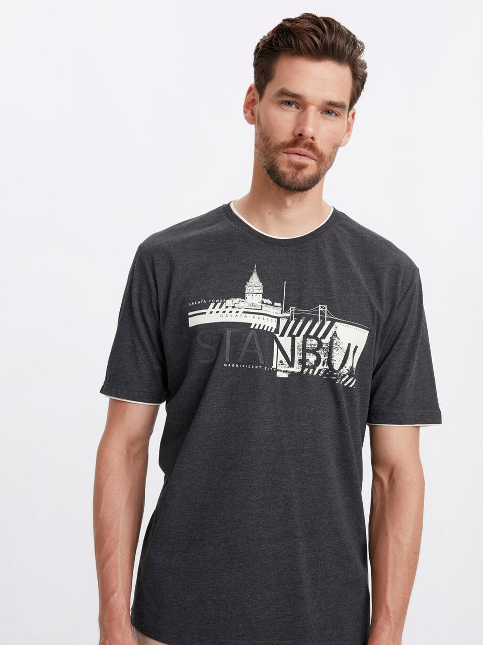 

Мужская футболка LC Waikiki Istanbul  Графитовая (LCW T-shirt -2770-0, Мужская футболка LC Waikiki Istanbul S Графитовая (LCW T-shirt -2770-0)