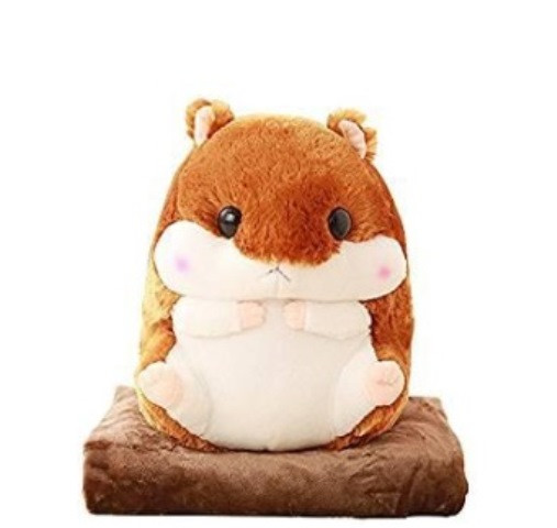 

Игрушка подушка плед Хомяк коричневый