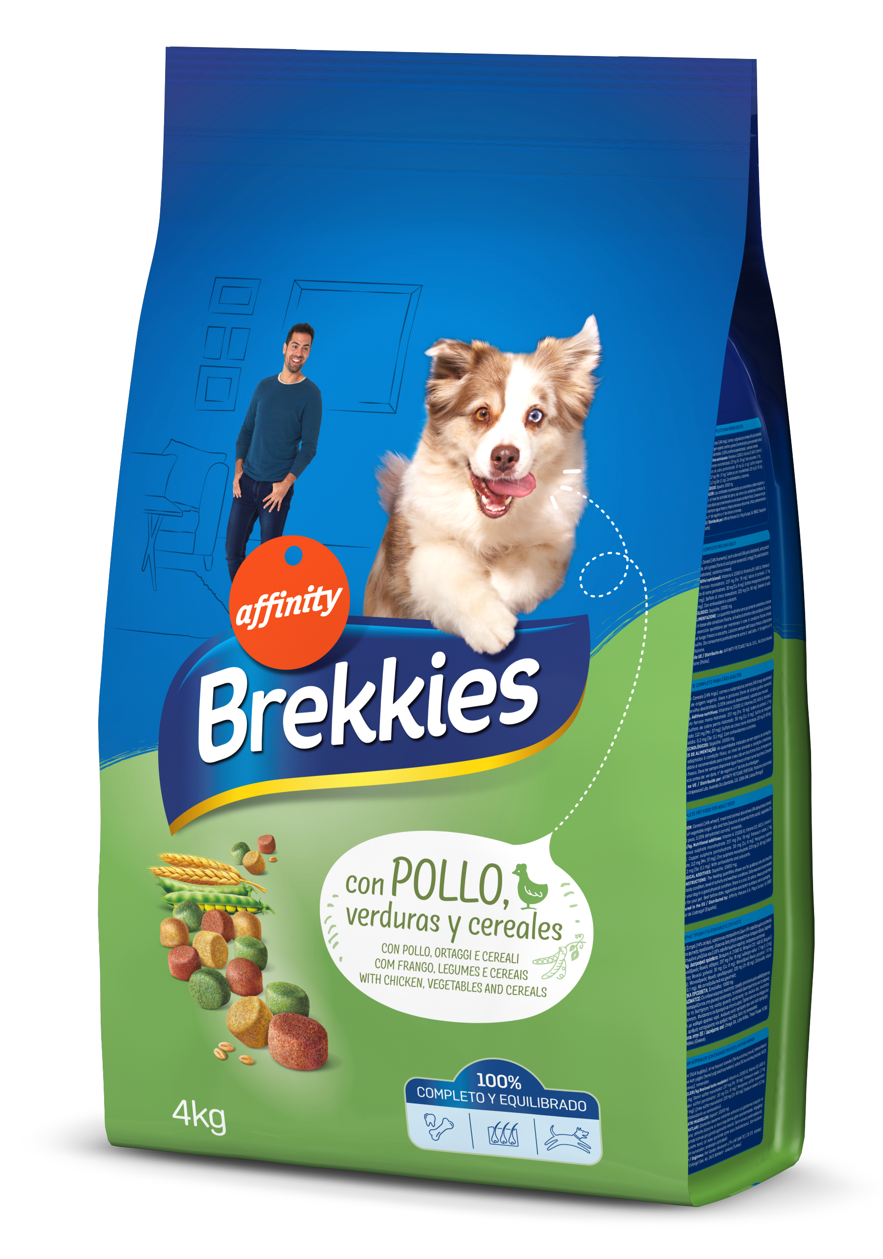

Сухой корм Brekkies Excel Chicken для собак полноценный рацион 4 кг