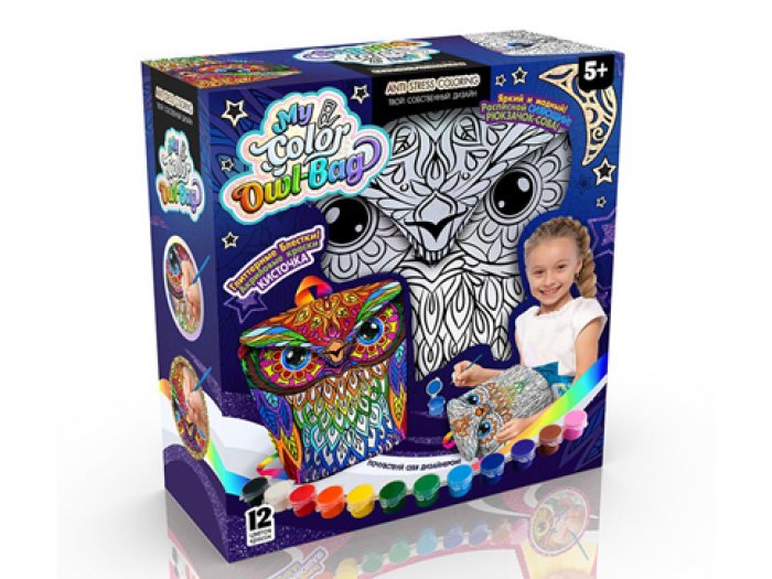 

Набор для креативного творчества Рюкзачок - сова. My Color Owl-Bag, Danko Toys