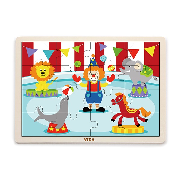 

Деревянный пазл Viga Toys Цирк 16 элементов (51455)