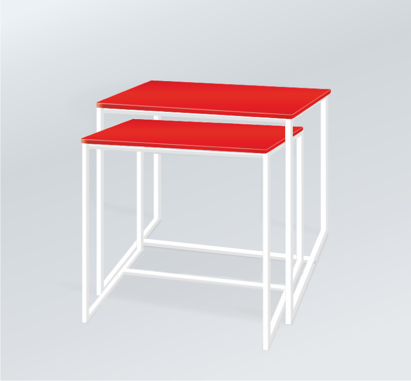

Комплект столов журнальных Куб 400 и Куб 450 - Красный / белый (Loft Cub Red-white)