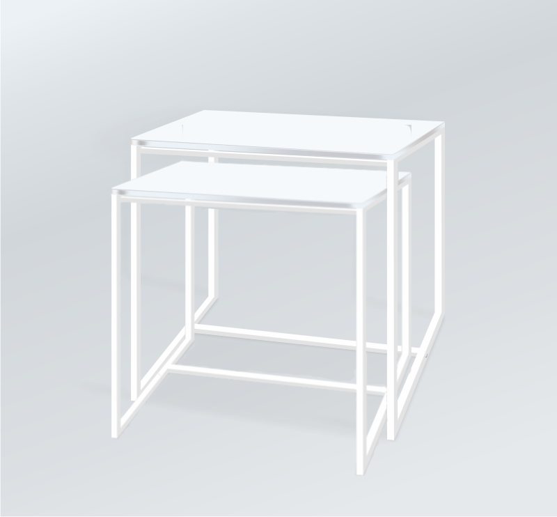 

Комплект столов журнальных Куб 400 и Куб 450 - Жемчужный / белый (Loft Cub White-white)