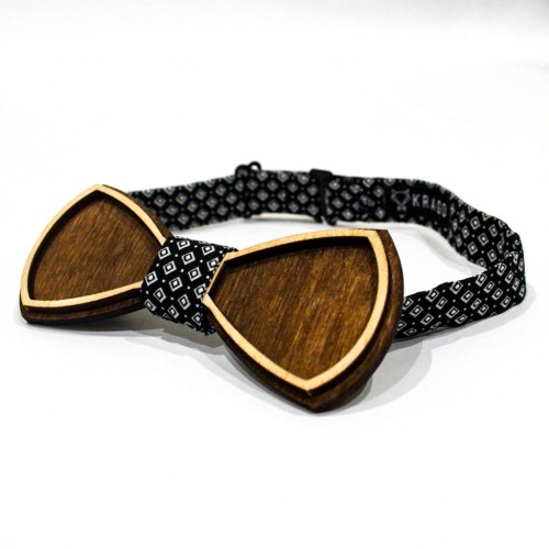 

Галстук-бабочка Krago Rhombus B&W Wooden 34-45 см черный