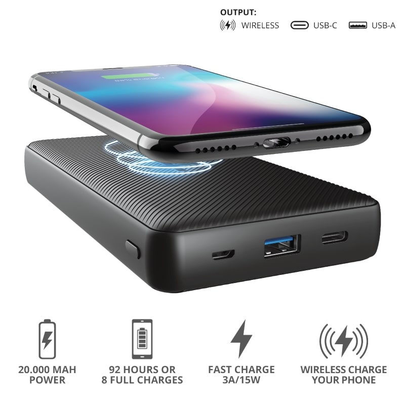 

Портативное зарядное устройство Trust Primo QI 20000 mAh Wireless