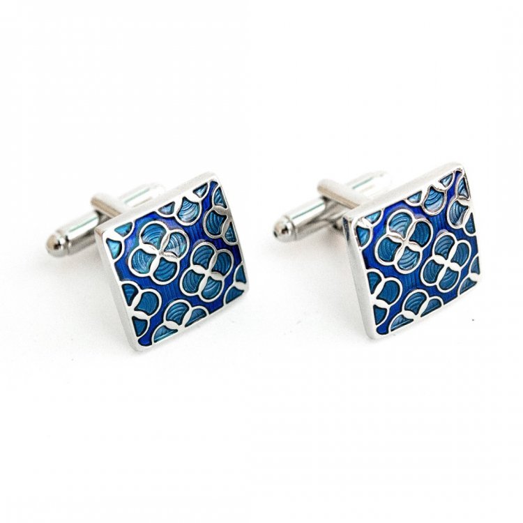 

Запонки Квадратные Синие Handmade 000083555