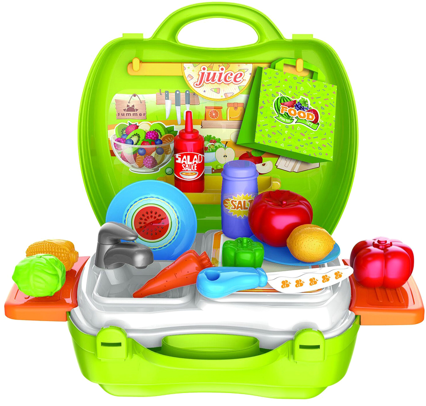 

Игровой набор Bowa с овощами в чемодане 28 предметов (6910010834912)