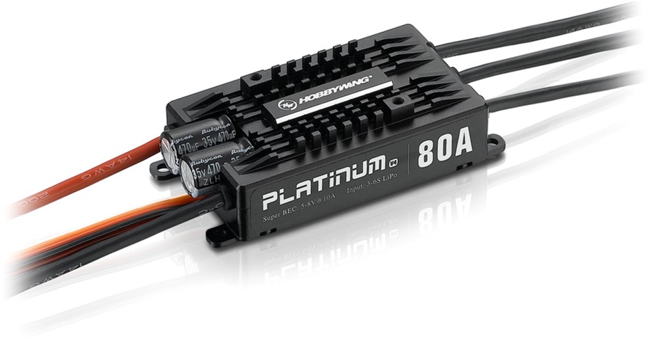 

Регулятор хода Hobbywing Platinum V4 80A 3-6S для авиамоделей (6938994402637)