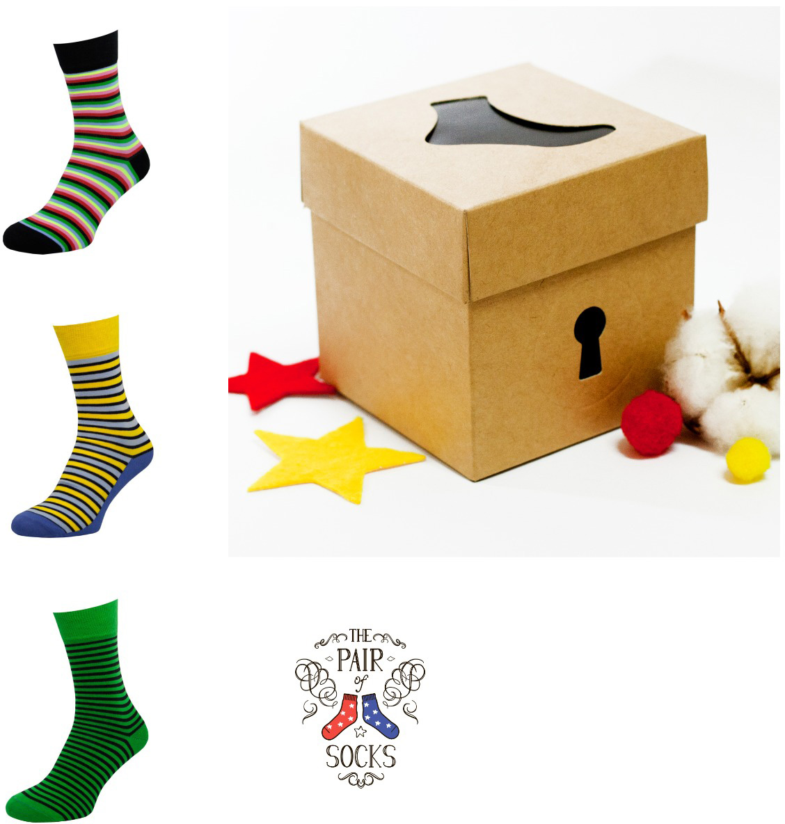 

Набор носков The Pair of Socks 3P-111-STR/BX 44-46 (3 пары) Разноцветный