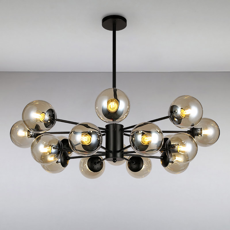 

Люстра потолочная Light House LS-14858-16 BK+BR черная