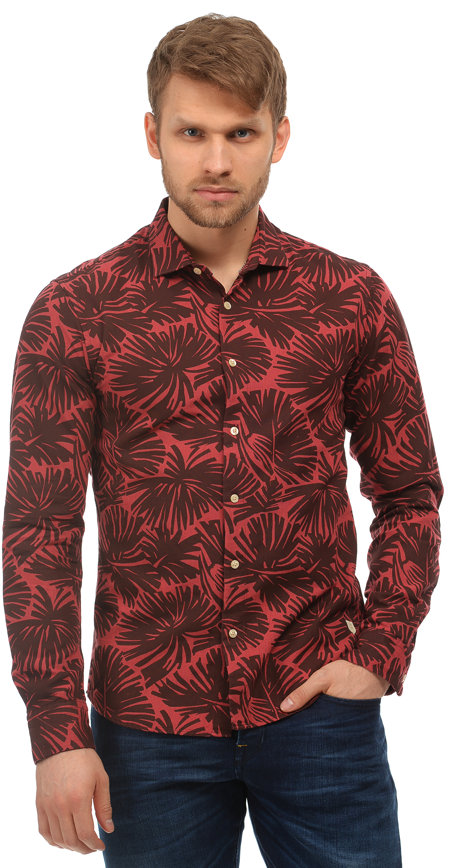 

Сорочка Scotch&soda 126978 L бордовий комб.