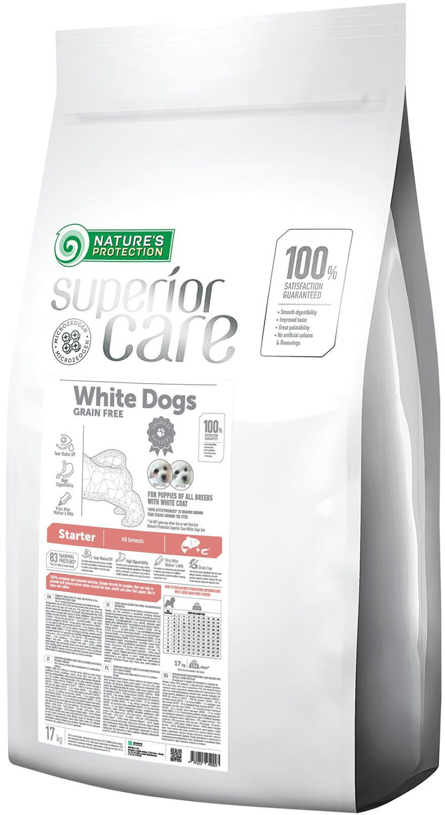 

Сухой беззерновой корм для щенков Nature's Protection Superior Care White Dogs Grain Free Starter All Breeds 17 кг