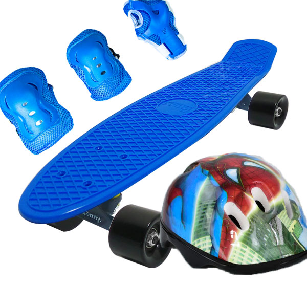 

Скейт Penny Classic 22" Combo Набор (защита + шлем) Синий светящиеся Спайдер (2T2029)