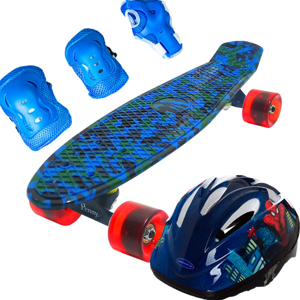 

Скейт Penny Style 22" Combo Набор (защита + шлем) Hard Military Спайдер (2T2034)