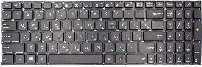 

Клавіатура для ноутбука PowerPlant Asus X540 series без фрейму Чорна